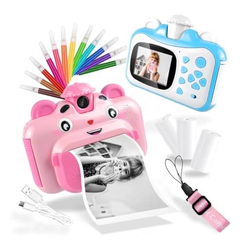 Kinderkamera für Kinder, Sofortbildkamera, Fotografie, für Geschenke, Mädchen, Toy, Kamera, Fotomaschine für Kinder, Sofortbildkamera, Erstkommunion, Spielzeug, Geschenk (Baby Pink)