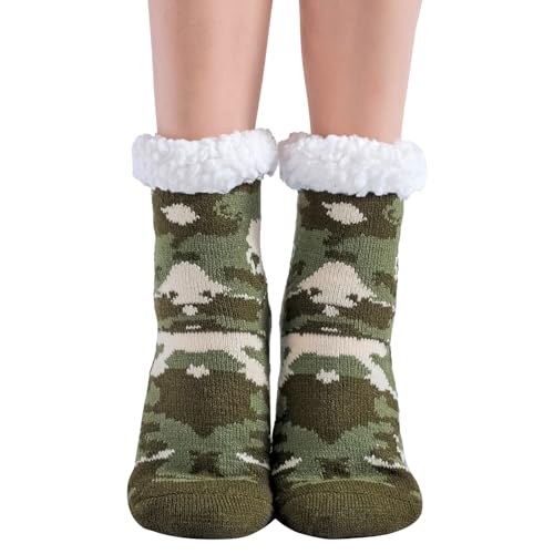 Hisonwel Kindersocken Winter Warme Dicke Wintersocken Kuschelsocken Anti-Rutsch-Socken mit Sherpa-Futter Kinder Thermosocken Haussocken Bodensocken（5-8 Jahre）