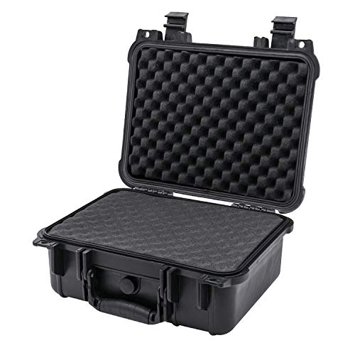 HMF ODK100 Outdoor-Fotokoffer, Transportkoffer mit Rasterschaumstoff | 34 x 29,5 x 15,5 cm