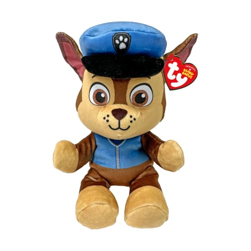 TY Chase Paw Patrol Weiches Plüschtier für Kinder, Kuschelteddy, Sammlerstück Stofftier, Beanie Babies Serie, Regular