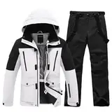 HOTIAN Herren Ski Jacke und Hosen Set Herren Schneeanzug Winter Warme schneeanzug Wasserdicht Winddicht skibekleidung Snowboard Set HB+BK XL