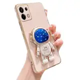 Miagon Blau Galaxie Astronaut Ständer Hülle für Xiaomi Redmi Note 13 Pro 5G,Cute Mädchen Dünn Galvanisierte Schutzhülle Weiches Case Bumper mit Astronaut Halter Kickständer