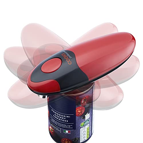 Cooks Professional Elektrischer Dosenöffner, automatischer kabelloser Dosenöffner für Arthritis und Arthritis, freihändige Bedienung, One-Touch-Design, Rot und Schwarz