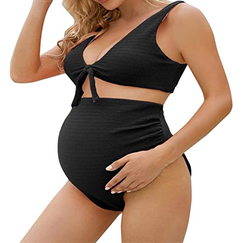 Fulidngzg Bikini Schwangerschaft Damen 2 Teiler Strandmode Umstandsbademode Große Größen Maternity Shorts Umstandsmode Swimsuit Badeanzug mit Bügel Umstandsbikini mit Bügel Bikini Umstandsbadeanzug