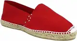 HECHO EN ESPAÑA Klassische Espadrilles aus Esparto – Segeltuch – Sohle aus Jute und Gummi, rot, 39 EU