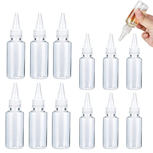 YSYZM Quetschflasche Klein, 12 Stück Leere Squeeze Flaschen Set Plastikflaschen mit Spitze, Mehrzweck Spritzflasche Für Flüssigkeiten, öl, Sauce, Farbe,Lotion (30ml,60ml)