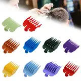 10 Stück Aufschiebekämme für Schermaschine, Haarschneidemaschine Aufsätze mit Reinigungsbürste, Trimmer Aufsätze Aufsteckkamm Set, Haar Schneidemaschine Grenze Kamm für Friseur Salon Werkzeug