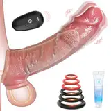 Penishülle Dildo Sex Spielzeug für die Männer - Penis Sleeve Vibrator Sexspielzeug für Paare Frauen Extreme Penisring Penisverlängerung mit 10 Vibrationsmodi, Hodenringe Penismanschetten Erotik Toys