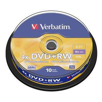 tonerahorro ® Für den Einsatz in Verbatim DVD+RW Wiederaufladbar 4X 4,7 GB (Schrank 10 Stück)