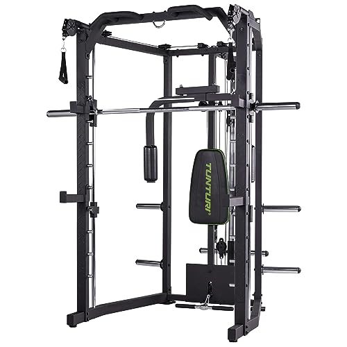 Tunturi Full Smith Machine SM80, Kraftstation Multigym, mit Flaschenzug, Klimmzugstange, Butterfly