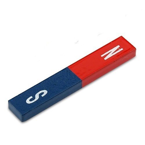 2 x Quader Stabmagnet Schulmagnet AlNiCo rot blau lackiert 60 x 10 x 5mm - Max.Temp: 400°C - 2 Stück - magnete aus Aluminium-Nickel-Kobalt - traditionelle Schul- und Wissenschaftsmagnete