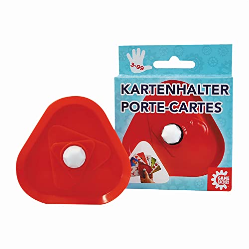 Game Factory 646198 Kartenhalter, sicherer Halt für Spielkarten, für Erwachsene und Kinder ab 3 Jahren, Rot