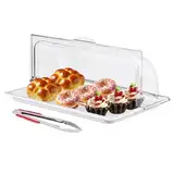 BAOSHISHAN Buffet-Vitrine Brotkasten Serviertablett 42 × 28 × 20 cm für Lebensmittel Transparente Rolltop-Präsenter mit Rolltop-Haube für Brot, Obst, Kuchen