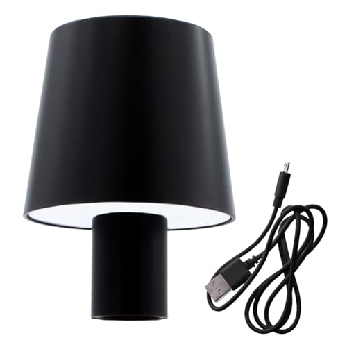 Akku Touch Flaschenleuchte 60 LED 14 x 10 cm - schwarz - Flaschenlicht warm und kalt weiß zum Aufstecken auf Flaschen - Deko Lampe Tischleuchte dimmbar wiederaufladbar für Innen