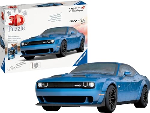 Ravensburger 3D Puzzle 11283 - Dodge Challenger SRT Hellcat Redeye Widebody - Das stärkste Muscle Car der Welt als 3D Puzzle Auto - 108 Teile - für Dodge Fans ab 10 Jahren