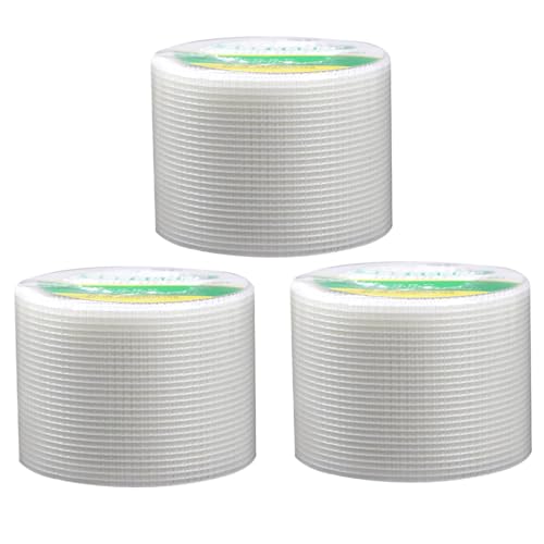 XUEYEGONGJI Patch Tape, 3pcs 3,9in x 98 Fuß Selbstklebender Patch, Fiberglas-Gipswandreparatur, dickes DIY-Gelenkband für Wanderecken, Risse, Risse