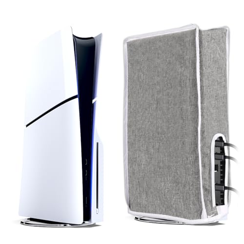 PS5 Slim Staubschutze, PS5 Slim Cover, Staubschutzhülle für PS5 Slim, Kratzfest, Staubdicht und Spritzwassergeschützt, Vertikale Schutzhülle für PS5 Slim Konsole, Gaming-Zubehör für optimalen Schutz