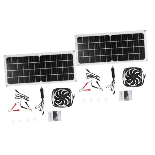 MILISTEN 2 Sätze Solarventilator Solarenergie Kühlventilator Solarpanel Zuchtgewächshaus Mini Solar Dachbodenventilator Innenkühlung Lüftungssystem