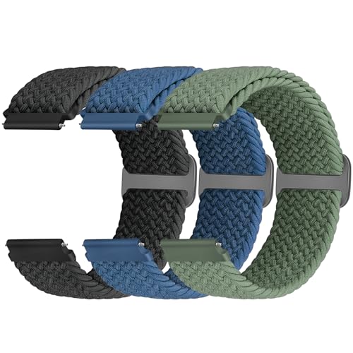 22mm Geflochtenes Armband Kompatibel mit Samsung Galaxy Watch 3 45 mm/Galaxy Watch 46 mm/Gear S3 Frontier/Classic/Garmin Venu 3/Venu 2/Vivoactive 4/Fossil Gen 6 44 mm Uhrenarmband Damen Herren