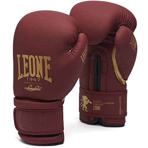 Leone 1947 GN059 Boxhandschuhe Unisex - Erwachsene, Bordeaux, 12 OZ