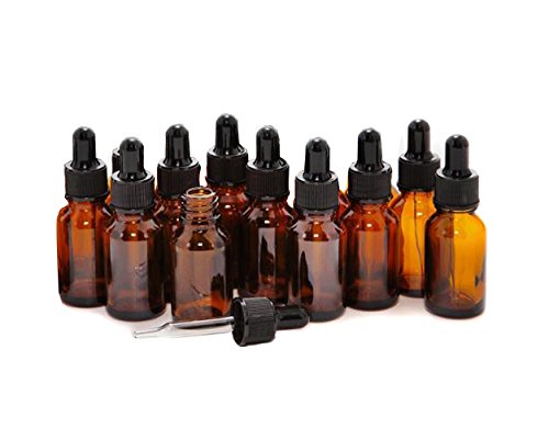 12 Stück leere nachfüllbare 5 ml bernsteinfarbene Glas-Pipetten für ätherische Öle, Aromatherapie, Kosmetik, Elite Flüssigkeitsbehälter mit Glas