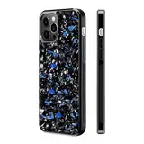 Forged Carbon Fiber Phone Case, Real Forged Carbon Fiber for iPhone 15 14 13 12 Pro Max, Ultra-Thin Magnetic Shockproof Protective Cover, Support Wireless Charging (for iPhone 13Pro,Blue)