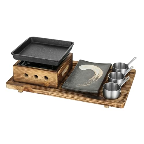 UGCER Tragbarer BBQ-Grill, koreanischer japanischer Tischgrill, Holzkohlegrill, Ofen, Spirituskocher für den Innenbereich, Esstisch, Camping,A
