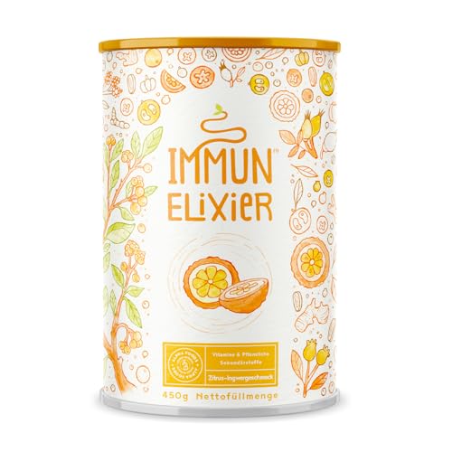 Immun-Elixier - Quercetin mit Vitamin C aus Acerola, Kurkuma, Zitrus-Bioflavonoiden, Selen, Zink, Camu, Holunder, Echinacea & NAC zur Unterstützung des Immunsystems - 450g Pulver mit Depotwirkung