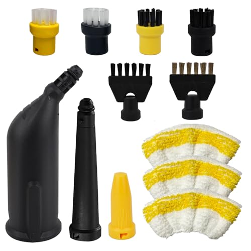 12 Stück für Kärcher Dampfreiniger Zubehör, Rundbürste, Fugenbürsten, Handdüse Microfiber Cloth, Powerdüsen Set, Dampfreiniger Ersatzteile für kärcher SC1 SC2 SC3 SC4 SC5
