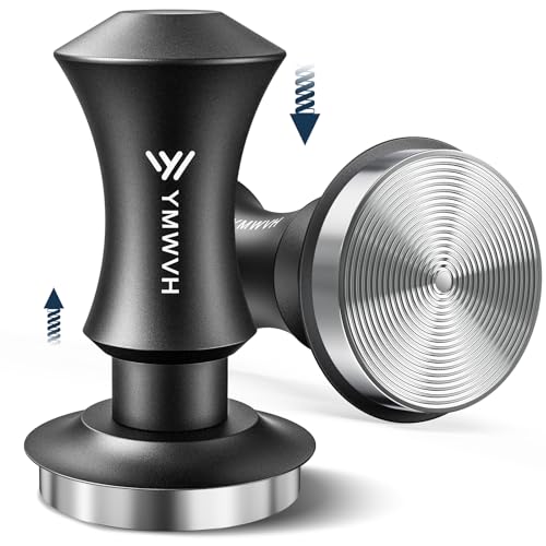 Kaffee Tamper mit Base Ripple 53.3mm, Edelstahl Espresso Tamper mit 30lbs Anpressdruck, Barista Stempel Kaffeepresse für 54mm Bodenloser Siebträger