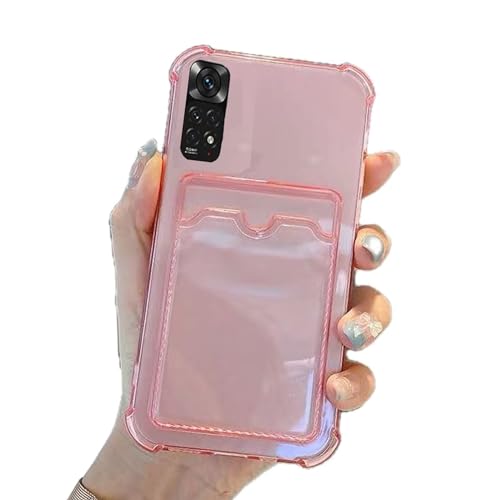 Miagon Brieftasche Hülle für Xiaomi Redmi Note 11 Pro,Kartenhalter Crystal Transparente Rückseite Handyhülle Kunststoffhülle Dünn Weiche TPU Stoßfeste Schutzhülle