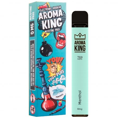 E Vape ohne Nikotin - Ar0ma King - 700 Puffs | verschiedene super Sorten - 0,0mg Vape-Heater/Zigarette (1 Stück, Menthol)