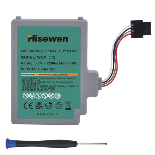 Hisewen 2200mAh Ersatz Akku für Nintendo Wii U Gamepad WUP-010 WUP-012 WUP012 WUP-002 WUP002