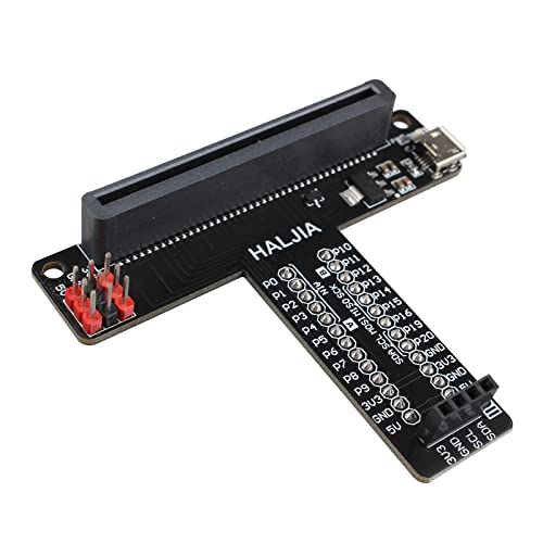 HALJIA T-Typ GPIO Erweiterungsplatine für BBC Micro:bit T Adapter Breakout Board Programmierbares STEM Educational Learning Kit Kompatibel mit BBC Micro:bit V2, V1 Controller Board (ohne Micro:bit)