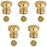 5 Stück Gasdüsen für LPG und Propan, Gasdüsen Einspritzdüsen für Lpg-Propangasbrenner, Gasherd Düsen für Propangas, Jet-Düse für Gasherdbrenner Nozzle Replacement Parts, Umrüstsatz für Propanbrenner