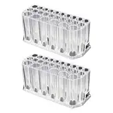 Jubaopen 2 Stück Pinselhalter Kosmetik Acryl Kosmetik Aufbewahrung Kosmetikpinsel Behälter Eyeliner Organizer Kosmetik Organizer Make-up Ständer mit 26 Fächer/Jeder für Waschtische Büro