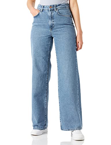 ONLY Damen Straight Leg Denim Jeans | High Waist Gerade Weite Hose | Wide Vintage Pants ONLHOPE, Farben:Blau, Größe:27W / 32L