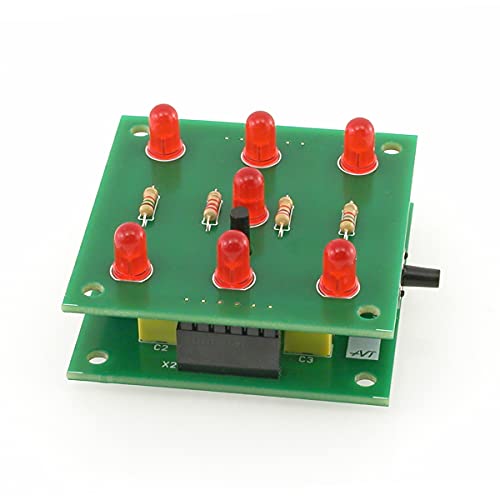 AVT1661 KIT DIY Elektronischer Würfel, Spielwürfel, Elektronik-Bausatz zum Löten Lernen, Übungsplatine zum Löten Lernen, DIY-Kit, Elektronik Bauset