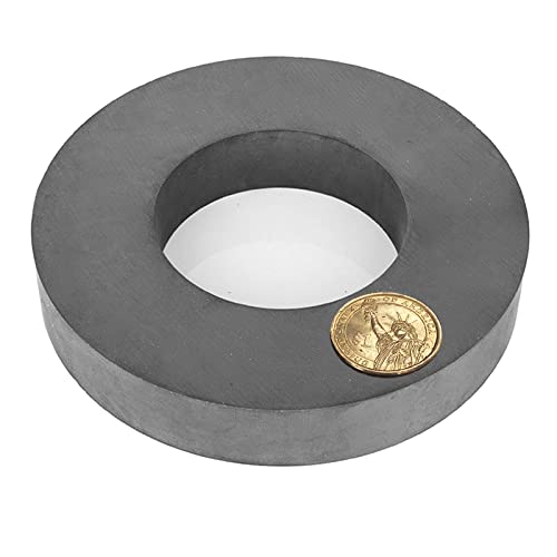 Ferritring, großer Magnet, 11,9 cm Durchmesser, große, runde Keramikscheibe, robuste Magnete mit Loch für Heimwerker, wissenschaftliche Projekte, Industrie