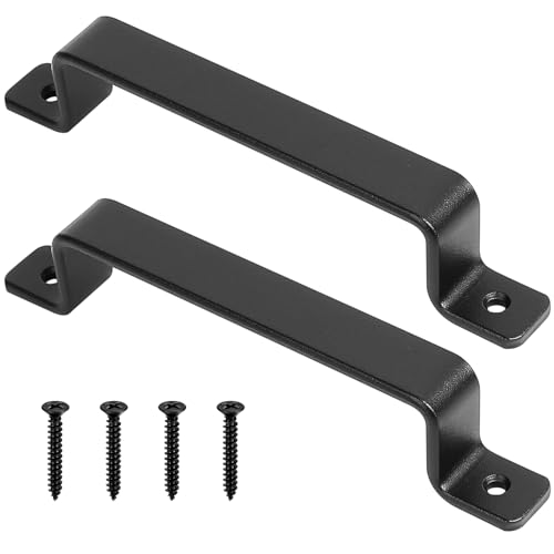HAOCHEN Robuste Vintage Gusseisen Türgriffe, 2er-Set, schwarz, ideal für Außenbereich, Garage, Kleiderschrank und Innenbereich (160X220MM)