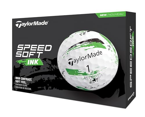 TaylorMade SpeedSoft Ink Green Golfball, 2024