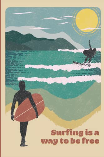 Surfen Notizbuch: Journal für Surfer und Wellenreiter im Retro Vintage Design | 120 Seiten, gepunktet, A5 | Surfen Buch | Surfen Geschenk | Surf ... | Surfer Journal | Notizbuch für Surfer