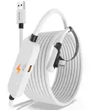 Syntech Link Kabel mit Ladefunktion 5M Kompatibel mit Oculus/Meta Quest 3/3S Zubehör, Quest2/Pro Link Kabel für PC/SteamVR mit erweitertem Ladeport, USB 3.0 A zu C VR Ladekabel