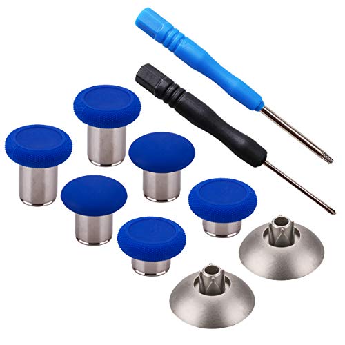 YoRHa 8 in 1 Metall Magnetische Thumbsticks Analog Sticks Joysticks Ersatz Reparatur Kits (blau) für PS4/Slim/Pro & Xbox One/S/Elite & Switch Pro Controller mit Schraubendreher