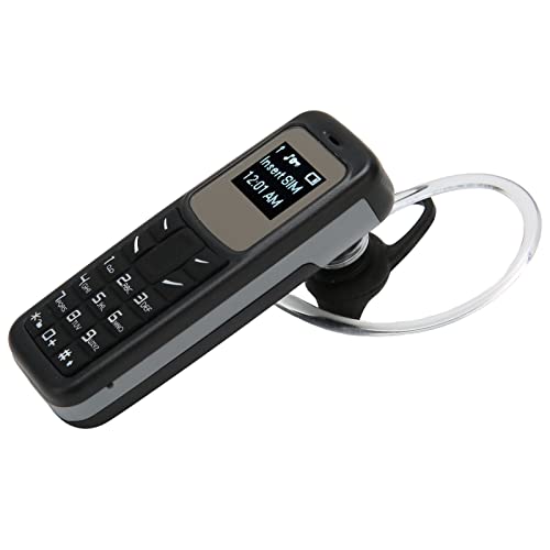 Ohrhaken-Handy, 2G GSM BT3.0-Headset-Wähltelefon, Einzelnes SIM-0,66-Zoll-Kleinkopfhörer-Handy für das Fahren von Sportgeschäften (Schwarz)