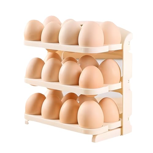 Eier Aufbewahrung Kühlschrank,Suuwwn Eierhalter für Kühlschrank für 24 Eier Eierhalter Kühlschrank Große Kapazität Kühlschrank Organizer für Eieraufbewahrung