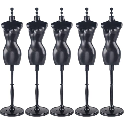 Muteitt 5 Stück Puppenkleiderform Mini-schaufensterpuppen-ständer Kleiderform Stoff Kleid Kleidung Kleidung Display Mini-schaufensterpuppen-modellständer Für Puppen-Display-Halter