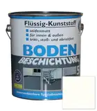 Flüssig Kunststoff 5L Bodenbeschichtung für 50m² Betonfarbe Estrichfarbe Beton Beschichtung Boden Estrich Farbe Bodenfarbe innen / außen Halle Keller Terrasse Kellerboden Putz Holz Reinweiß RAL 9010