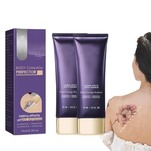 Body Coverage Perfector, Tattoo Cover Up, Tattoo Abdecken Wasserfest,Skin Concealer Wasserdichter Tattoo Concealer Make-up Körper Muttermal Narbe Flecken Abdeckcreme für Männer Frauen am Körper (2PC)