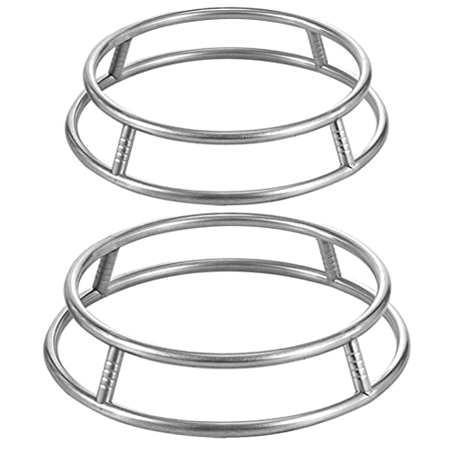 Uonlytech 2st Herdplatte Dampfgarer Aus Edelstahl Wok-Rack Kochgeschirr Ring Wok Unterstützung Stehen Brenner-Wok-Halter Gasringreduzierer Wok-Ring Isolierung Rostfreier Stahl Gas Ring